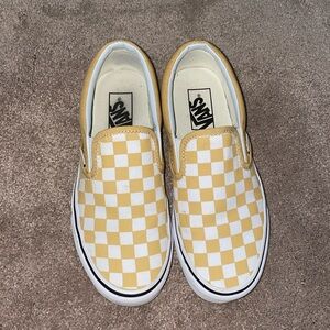 Vans Slip-On Checkerboard Skate Shoe - Yellow / White